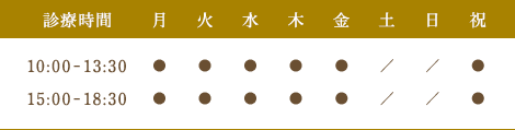 診療時間テーブル